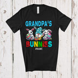 MacnyStore - Personalized Custom Name Grandpa's Bunnies; Fantastic Easter Three Bunnies; Egg Hunt Family T-Shirt
