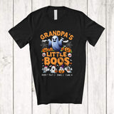 MacnyStore - Personalized Custom Name Grandpa's Little Boos; Lovely Halloween Boo Ghost Pumpkin; Family T-Shirt