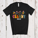 MacnyStore - Personalized Custom Name Granny; Lovely Mother's Day Flower Floral Grandma; Proud Family Group T-Shirt