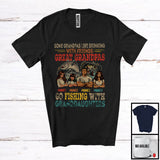 MacnyStore - Personalized Custom Name Great Grandpas Go Fishing With 3 Granddaughters, Vintage Father's Day T-Shirt