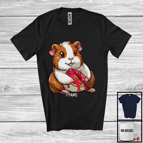 MacnyStore - Personalized Custom Name Guinea Pig Holding Donut, Adorable Guinea Pig Chef, Food Lover T-Shirt
