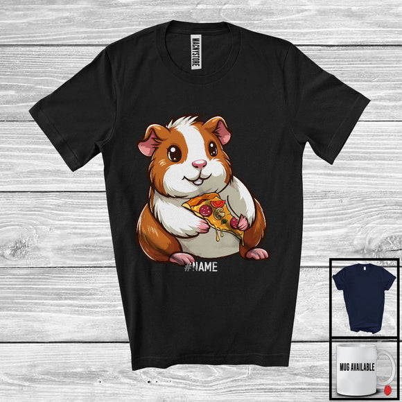 MacnyStore - Personalized Custom Name Guinea Pig Holding Pizza, Adorable Guinea Pig Chef, Food Lover T-Shirt