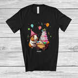 MacnyStore - Personalized Custom Name Guinea Pig with Cake; Lovely Birthday Party Animal Lover T-Shirt