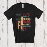 MacnyStore - Personalized Custom Name Guns Don't Kill People Dads Daughters; Proud Father's Day Vintage T-Shirt