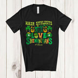 MacnyStore - Personalized Custom Name Hair Stylists Love Shenanigans; Proud St. Patrick's Day Jobs Shamrock T-Shirt