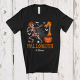 MacnyStore - Personalized Custom Name Halloween 1; Joyful 1st Birthday 1 Year Old Skeleton; Family T-Shirt