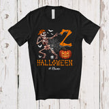 MacnyStore - Personalized Custom Name Halloween 2; Joyful 2nd Birthday 2 Years Old Skeleton; Family T-Shirt