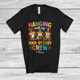 MacnyStore - Personalized Custom Name Hanging With Hair Stylist; Cute Cinco De Mayo 3 Mexican Gnomes T-Shirt