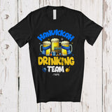 MacnyStore - Personalized Custom Name Hanukkah Drinking Team; Cheerful Three Beer Glasses; Drunker T-Shirt