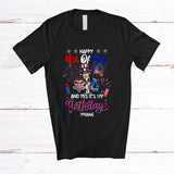 MacnyStore - Personalized Custom Name Happy 4th Of July It's My Birthday; Joyful USA Flag Uncle Sam; Patriotic T-Shirt