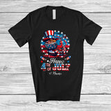 MacnyStore - Personalized Custom Name Happy 4th Of July; Lovely Bearded Dragon American Flag; Patriotic T-Shirt
