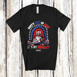 MacnyStore - Personalized Custom Name Happy 4th of July My Birthday; Joyful Rainbow Gnome Cake Patriotic T-Shirt