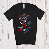 MacnyStore - Personalized Custom Name Happy 4th of July; Lovely Raccoon Liberty; American Patriotic T-Shirt