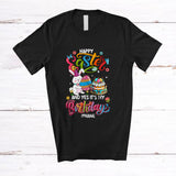MacnyStore - Personalized Custom Name Happy Easter It's My Birthday; Joyful Bunny Eggs Hunting; Family T-Shirt