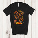 MacnyStore - Personalized Custom Name Happy Fall Y'all; Lovely Thanksgiving Donkey On Autumn Tree; Farmer T-Shirt