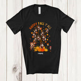 MacnyStore - Personalized Custom Name Happy Fall Y'all; Lovely Thanksgiving Goat On Autumn Tree; Farmer T-Shirt