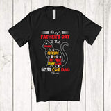 MacnyStore - Personalized Custom Name Happy Father's Day To The Best Cat Dad; Lovely Cat Shape Owner T-Shirt