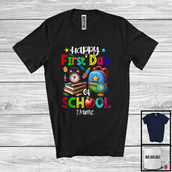 MacnyStore - Personalized Custom Name Happy First Day Of School, Joyful Summer Vacation School Counselor T-Shirt