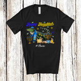 MacnyStore - Personalized Custom Name Happy Hanukkah; Amusing Chanukah Alligator With Menorah Animal T-Shirt