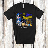 MacnyStore - Personalized Custom Name Happy Hanukkah; Amusing Chanukah Border Collie With Menorah Animal T-Shirt