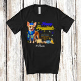 MacnyStore - Personalized Custom Name Happy Hanukkah; Amusing Chanukah Chihuahua With Menorah Animal T-Shirt