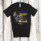 MacnyStore - Personalized Custom Name Happy Hanukkah; Amusing Chanukah Donkey With Menorah Animal T-Shirt