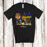 MacnyStore - Personalized Custom Name Happy Hanukkah; Amusing Chanukah Lion With Menorah Animal T-Shirt
