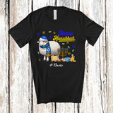 MacnyStore - Personalized Custom Name Happy Hanukkah; Amusing Chanukah Sheep With Menorah Animal T-Shirt