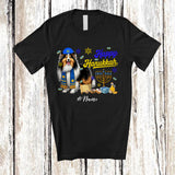 MacnyStore - Personalized Custom Name Happy Hanukkah; Amusing Chanukah Shelties With Menorah Animal T-Shirt