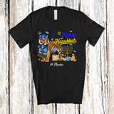 MacnyStore - Personalized Custom Name Happy Hanukkah; Amusing Chanukah Tiger With Menorah Animal T-Shirt