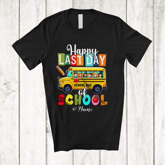 MacnyStore - Personalized Custom Name Happy Last Day Of School; Lovely Graduation Bus Driver; Student Teacher T-Shirt