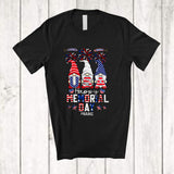 MacnyStore - Personalized Custom Name Happy Memorial Day; Awesome 4th of July 3 Gnomes Patriotic US Flag T-Shirt
