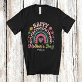 MacnyStore - Personalized Custom Name Happy Mother's Day; Adorable Flowers Leopard Rainbow; Family T-Shirt
