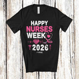 MacnyStore - Personalized Custom Name Happy Nurses Week 2026; Lovely Nurse Appreciation Week Heart T-Shirt