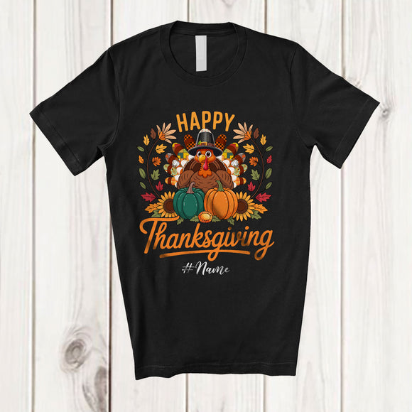MacnyStore - Personalized Custom Name Happy Thanksgiving; Lovely Custom Name Player Fall; Family T-Shirt