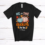 MacnyStore - Personalized Custom Name He Or She Grandpa; Lovely Gender Reveal Thanksgiving Pumpkin; Family T-Shirt