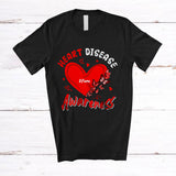 MacnyStore - Personalized Custom Name Heart Disease Awareness; Lovely Heart Shape Butterfly; Family T-Shirt