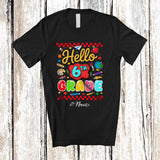 MacnyStore - Personalized Custom Name Hello 6th Grade; Amusing First Day Of School Back To School Students T-Shirt