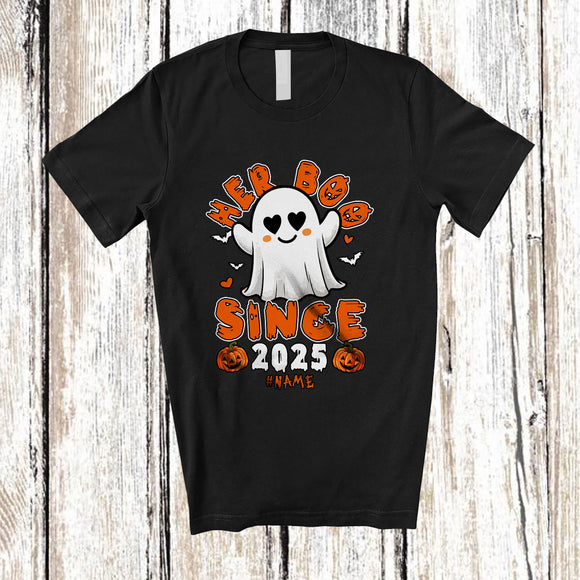 MacnyStore - Personalized Custom Name Her Boo Since 2025; Lovely Halloween Boo Ghost; Couple Family T-Shirt