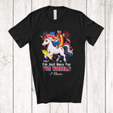 MacnyStore - Personalized Custom Name Here For The Wieners; Joyful 4th Of July Hotdog Riding Unicorn; Patriotic T-Shirt