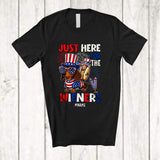 MacnyStore - Personalized Custom Name Here For The Wieners; Joyful 4th of July Hotdog Riding Dachshund T-Shirt