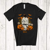 MacnyStore - Personalized Custom Name Here Lies My Mental Stability; Humorous Halloween Pumpkins Skull T-Shirt
