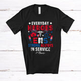 MacnyStore - Personalized Custom Name Heroes EMS Always In Service; Proud 4th Of July Nurse Healthcare T-Shirt