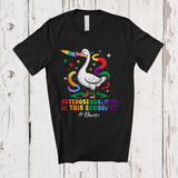 MacnyStore - Personalized Custom Name Heterosexuality In This Economy; Humorous LGBTQ Gay Goose Rainbow T-Shirt