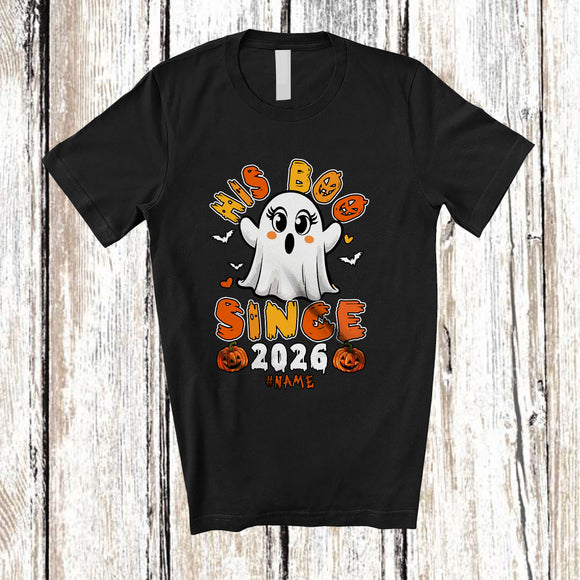MacnyStore - Personalized Custom Name His Boo Since 2026; Lovely Halloween Boo Ghost; Couple Family T-Shirt