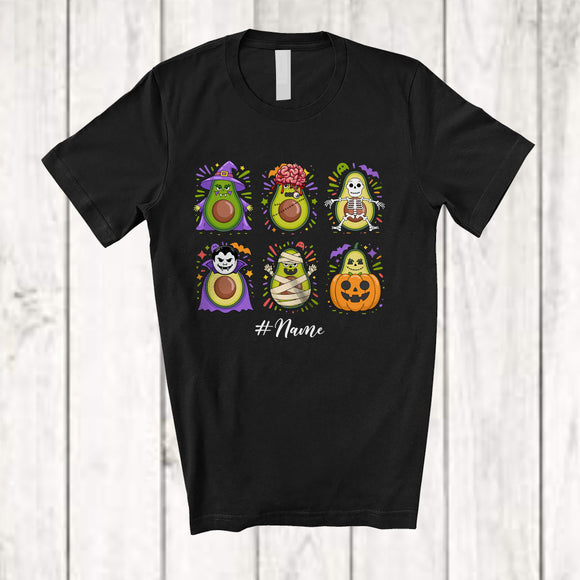 MacnyStore - Personalized Custom Name Horror Avocado Zombie Witch Cosplay; Happy Halloween Summer Fruit T-Shirt