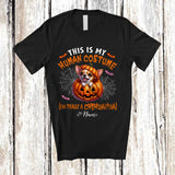 MacnyStore - Personalized Custom Name Human Costume I'm Really A Chihuahua; Creepy Halloween Pumpkin T-Shirt