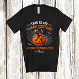 MacnyStore - Personalized Custom Name Human Costume I'm Really A Leonberger; Creepy Halloween Pumpkin T-Shirt