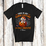 MacnyStore - Personalized Custom Name Human Costume I'm Really A Maltese; Creepy Halloween Pumpkin T-Shirt