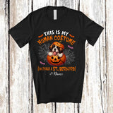 MacnyStore - Personalized Custom Name Human Costume I'm Really A St. Bernard; Creepy Halloween Pumpkin T-Shirt